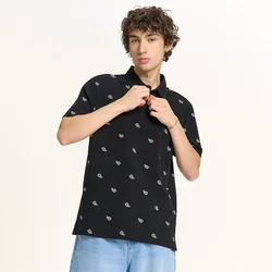 Cropp - Polo majica s printom - CRNO