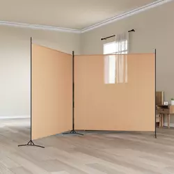 vidaXL 2-delni delilnik prostora Bež 348 x 180 cm Blago