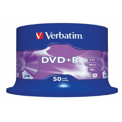 VERBATIM DVD+R 4,7GB 16X 50-CAKE (0023942435501)