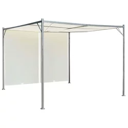 Den Pergola z nastavljivo streho kremno bela 3x3 m jeklo