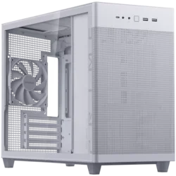 ASUS Prime AP201 Tempered Glass MicroATX Case White - stylish 33-liter MicroATX case with tool-free side panels, with support for 360 mm coolers, graphics cards up to 338 mm long, and standard ATX PSUs - 90DC00G3-B39010