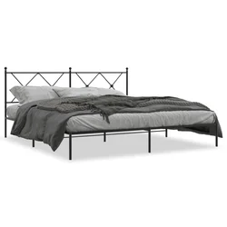 Vidaxl Kovinski posteljni okvir z vzglavjem črn 183x213 cm