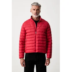 TOMMY HILFIGER Prehodna jakna Packable Flag Embroidery Padded rdeča