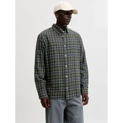 JACK & JONES Srajca JJEField oliva / petrol / off-bela