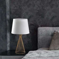 Opviq Stona lampa Telis-5384, 28x28x55 cm, IP20, Zlatno-bele boje