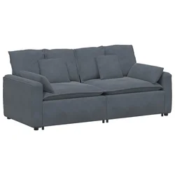 Vidaxl Modularni kavč z blazinami temno siv