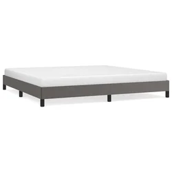 Vidaxl Posteljni okvir siv 200x200 cm umetno usnje
