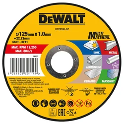 DEWALT PLOŠČA REZALNA MULTIMATERIAL 125 x1x 22,23MM, (5000089732)