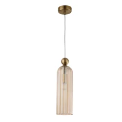 Luster na sajli PIEGA 1xE14/40W/230V mesing/zadimljeno bež