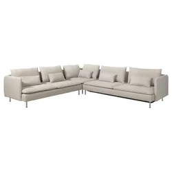 SÖDERHAMN Ugaona sofa ležaj, 6-sed, Fridtuna svetlobež