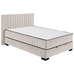 MID.YOU POSTELJA Z VZMETNICO 140 cm  x 200 cm , tekstil, leseni material bež