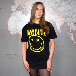 Obleka ženska Nirvana - Yellow Happy Face - ROCK OFF - NIRVDRS04LB
