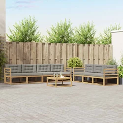 Set vanjskih sofa s jastukom 7 pcs Bijela i svjetlosiva