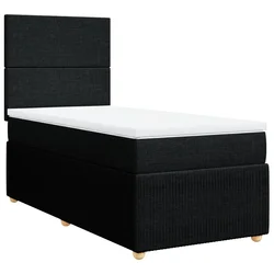 vidaXL vidaXL Box spring postelja z vzmetnico črna 90x200 cm blago, (21308302)