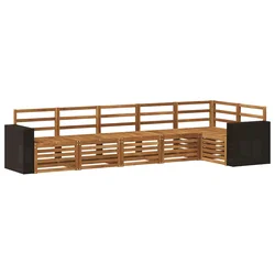 Sekcijska garnitura 6 pcs Prirodna Čvrsto drvo akacije