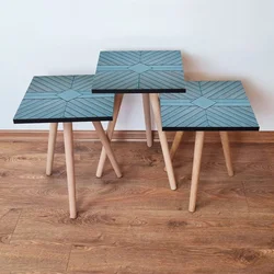 Hanah Home Set klub stočića 3Shp192, 3 komada, Šarena