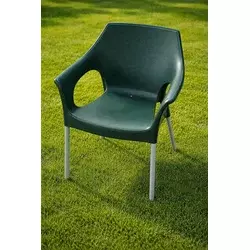 Sanja Ippi Plastična stolica sa aluminijumskim nogarima Stella, Zelena