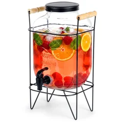 Vilde Vrč za pitje s pipo in stojalom, črn, 5,5 l