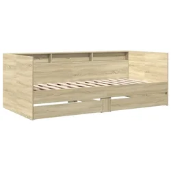 Vidaxl Dnevna postelja s predali brez vzmetnice sonoma hrast 75x190 cm