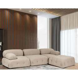 ATELIER DEL SOFA Ugaona garnitura Doblo 3 Seater with Pouffe ( L1 O1 1R Pouffe) Peach