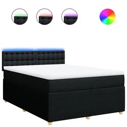 Vidaxl Box spring posteljni z vzmetnico črn 140x190 cm blago