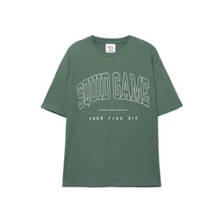 Pull&Bear Majica SQUID GAME zelena/bela
