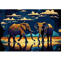 Roovi - Puzzle Živahni sloni - 1 000 kosov