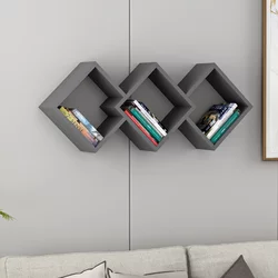 HANAH HOME Zidna polica Galaxy Anthracite