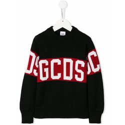 Gcds Kids - logo intarsia jumper - kids - Black