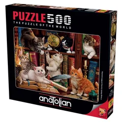 AnaTolian Puzzle Mačke v knjižnici 500 kosov