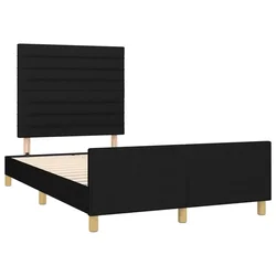 Vidaxl Posteljni okvir brez vzmetnice črn 120x190 cm blago