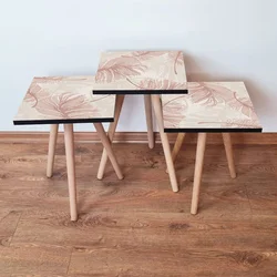 Hanah Home Set klub stočića 3Shp367, 3 komada, Crna