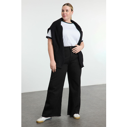 Trendyol Curve Black High Waist Wide Leg Plus Size Jeans