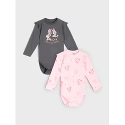Sinsay - Pamučni bodi sa printom 2 pack Minnie Mouse - antracit