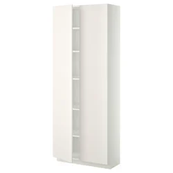 METOD Visoka omara s policami, bela/Veddinge bela, 80x37x200 cm