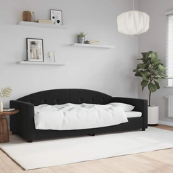 shumee Raztegljiva postelja črna 90x200 cm žamet