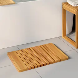 Vidaxl Kopalniška preproga Enobarvno Rjava 59 x 40 cm les
