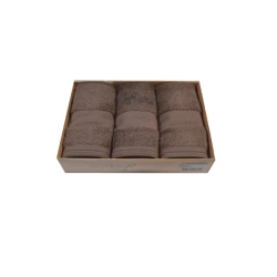 Darilni komplet majhnih brisač DELUXE, 3 kos Rjava