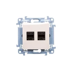 Simon 10 Dvojna računalniška vtičnica 2xRJ45 cat.5e krem C52.01/41