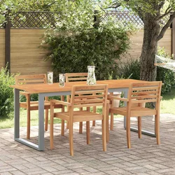 Stol za vrt Siva 160 x 80 x 75 cm Čvrsto drvo akacije