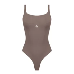 GOD SAVE QUEENS Bodi Second Skin Square-Neck Bodysuit rjava