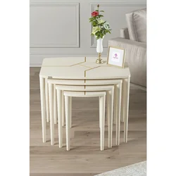 Hanah Home set od 4 umetnutih stočića Lyon, krem
