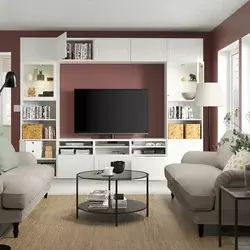 BESTA TV komb.odlaganje/staklena vrata, bela Smeviken/Ostvik belo bistro staklo, 300x42x231 cm