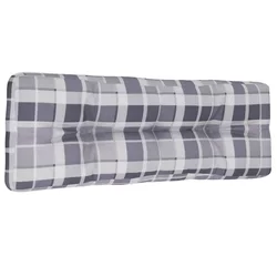 Jastuk za palete sivi karirani 120 x 40 x 12 cm od tkanine