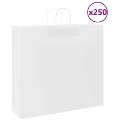 Papirnate vrećice 250 kom s ručkama bijele 54x15x49 cm