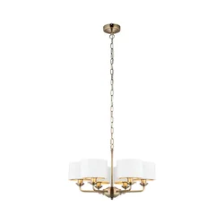 Endon 98936 - Luster na lancu HIGHCLERE 6xE14/28W/230V bela/mesing