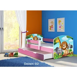 Deciji krevet ACMA II 180x80 F + dusek 6 cm PINK 2