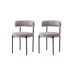 Hanah Home Set 2 trpezarijske stolice Crno-Sivi
