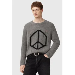 Pulover z dodatkom volne AllSaints MESSAGE