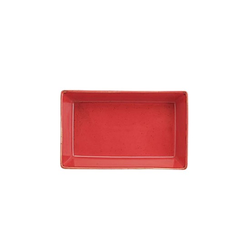 Plate for serving breakfast, porcelain, 13 x 8.5 cm, red, Seasons -